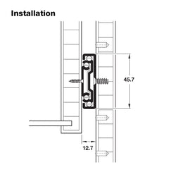 Ball Bearing Drawer Runner — Black Galvanised