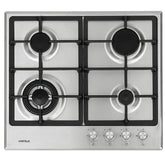60cm Gas Cooktop with Wok Burner — Stainless Steel