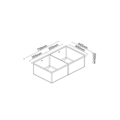 Abey Piazza CR340DB Double Bowl — Black Pearl