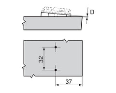 Angled Spacer Cruciform by Blum | Nickel Plated | 0.8mm / 3mm / 6mm