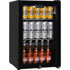 AAA Schmick Black Tropical Double Glazed Glass Door Bar Fridge - Model HUS-SC70-B