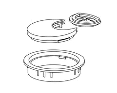 60mm Round Cable Entry Cover — Pearl Nickel Plated