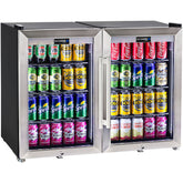 AAA Schmick Tropical Triple Glazed Outdoor 2 Glass Door Alfresco Bar Fridge 140 Litre - Model HUS-SC70-SS-COMBO