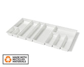Agoform SKY Cutlery Tray in White Grained. Size: 510mm x 950mm. To suit 1000mm wide drawer