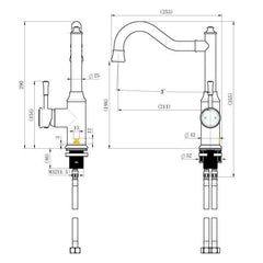 1 Montpellier Shepherd's Crook Kitchen Mixer – Chrome