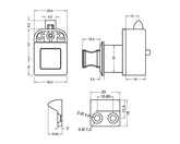 Armstrong Push Knob with Latch - Square