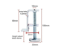 Adjustable Plinth Leg | 100mm