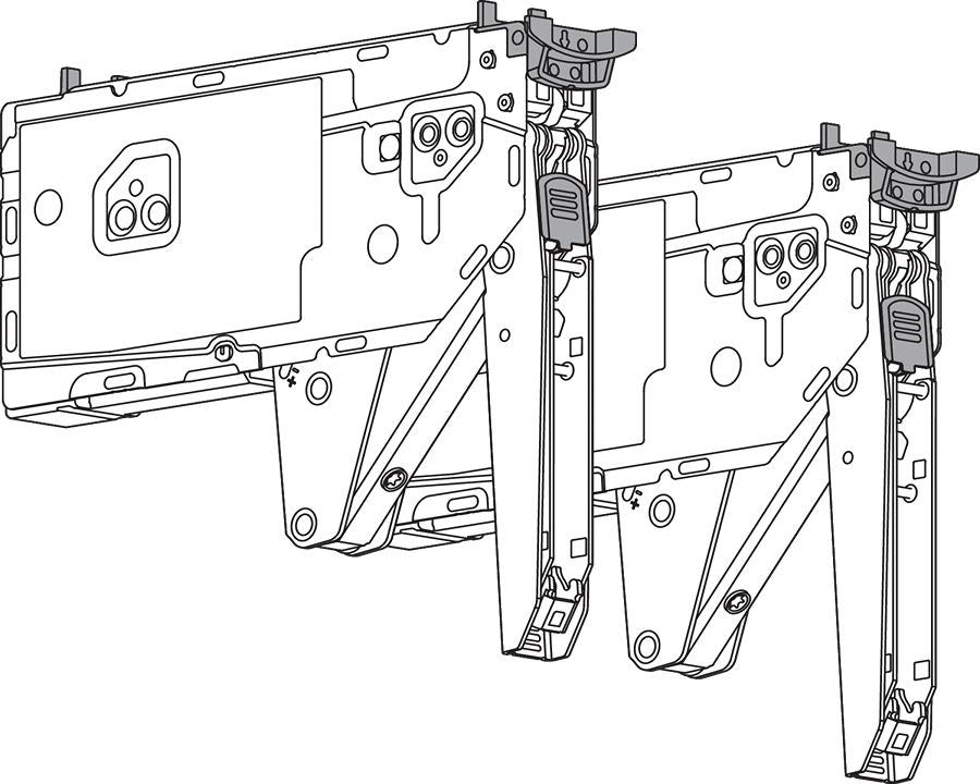 AVENTOS HK Top by Blum Lift Mechanism Set | Chipboard Screws / Pre-Mounted System Screws