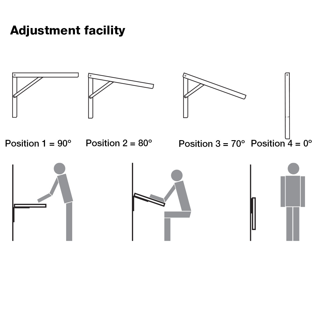 Adjustable Folding Bracket — White Coated