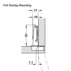 110° Series 200 Hinge — Nickel-Plated