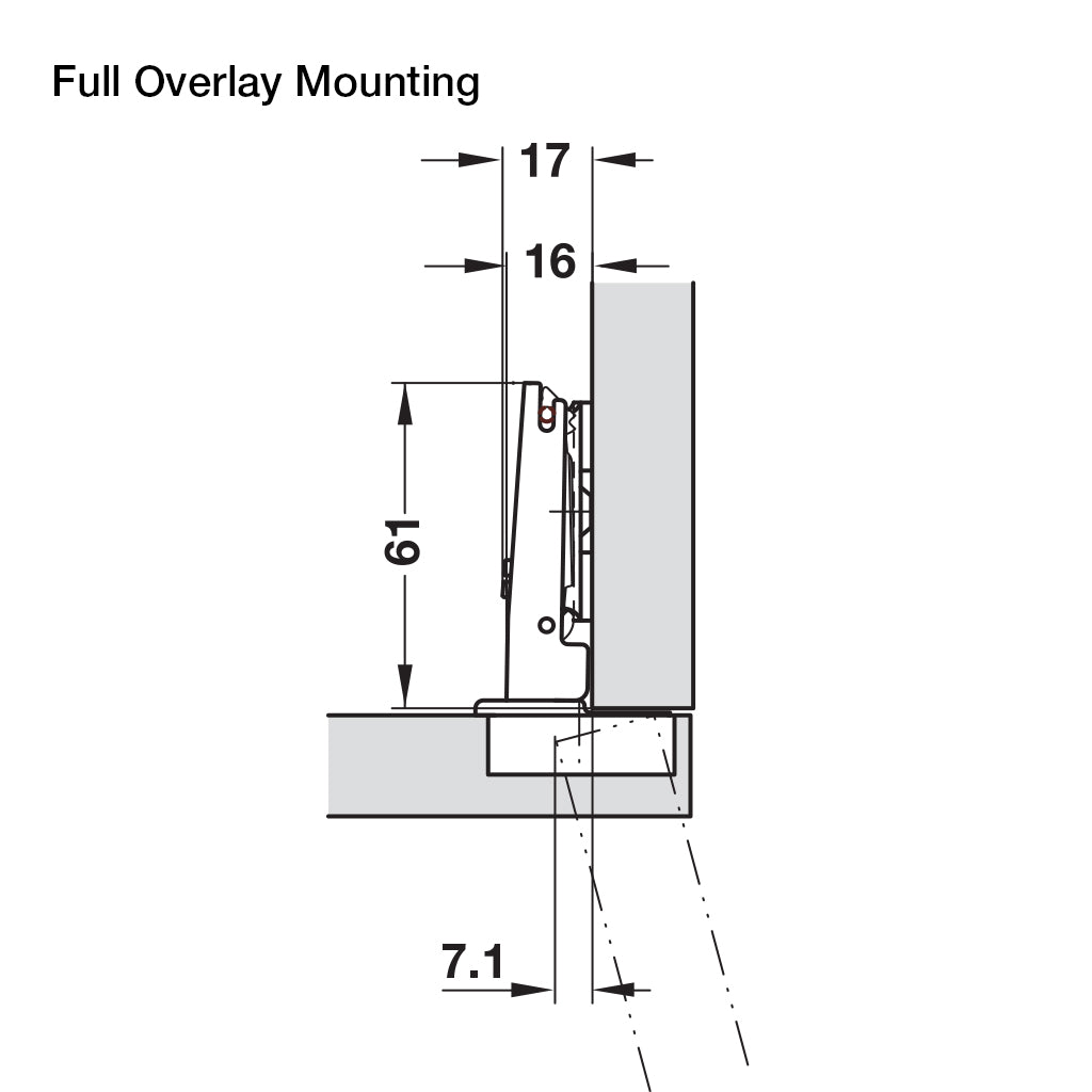 110° Series 200 Hinge — Nickel-Plated
