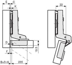 143 Concealed Hinge — 110°
