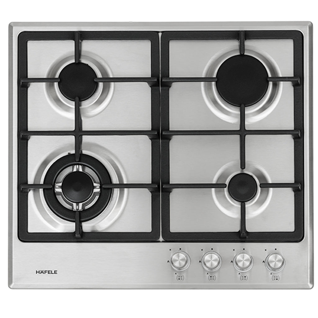 60cm Gas Cooktop with Wok Burner — Stainless Steel