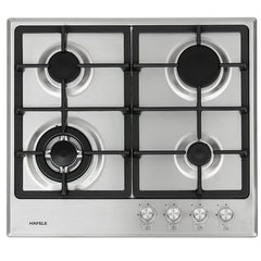 60cm Gas Cooktop with Wok Burner — Stainless Steel