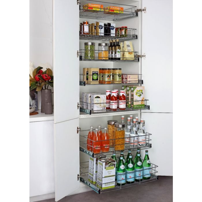 7 Drawer Wire Basket Pantry Storage (Basket Height=2x150H plus 5x100H, Basket Depth=485mm) — Part 1