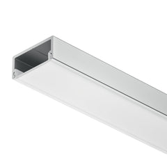 Aluminium Profile for Surface Mounted Strip Lights — Silver Anodised