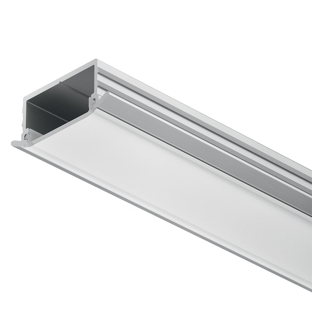 Aluminium Profile for Recess Mounting — Silver Anodised