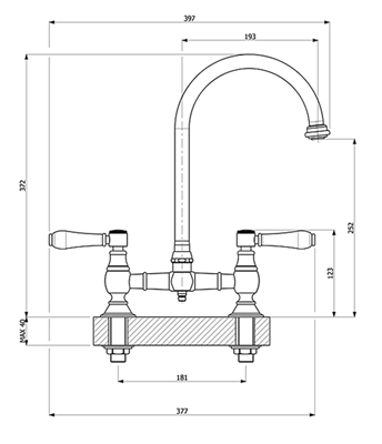 Armando Vicario Provincial Exposed Breech Kitchen Mixer