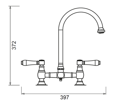 Armando Vicario Provincial Exposed Breech Kitchen Mixer