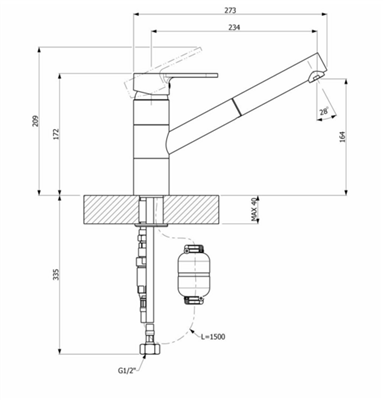 Armando Vicario Isa Pull-out Mixer 400710