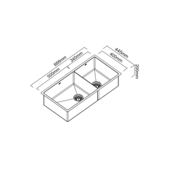Abey Piazza CR500D Kitchen Sink — Stainless Steel