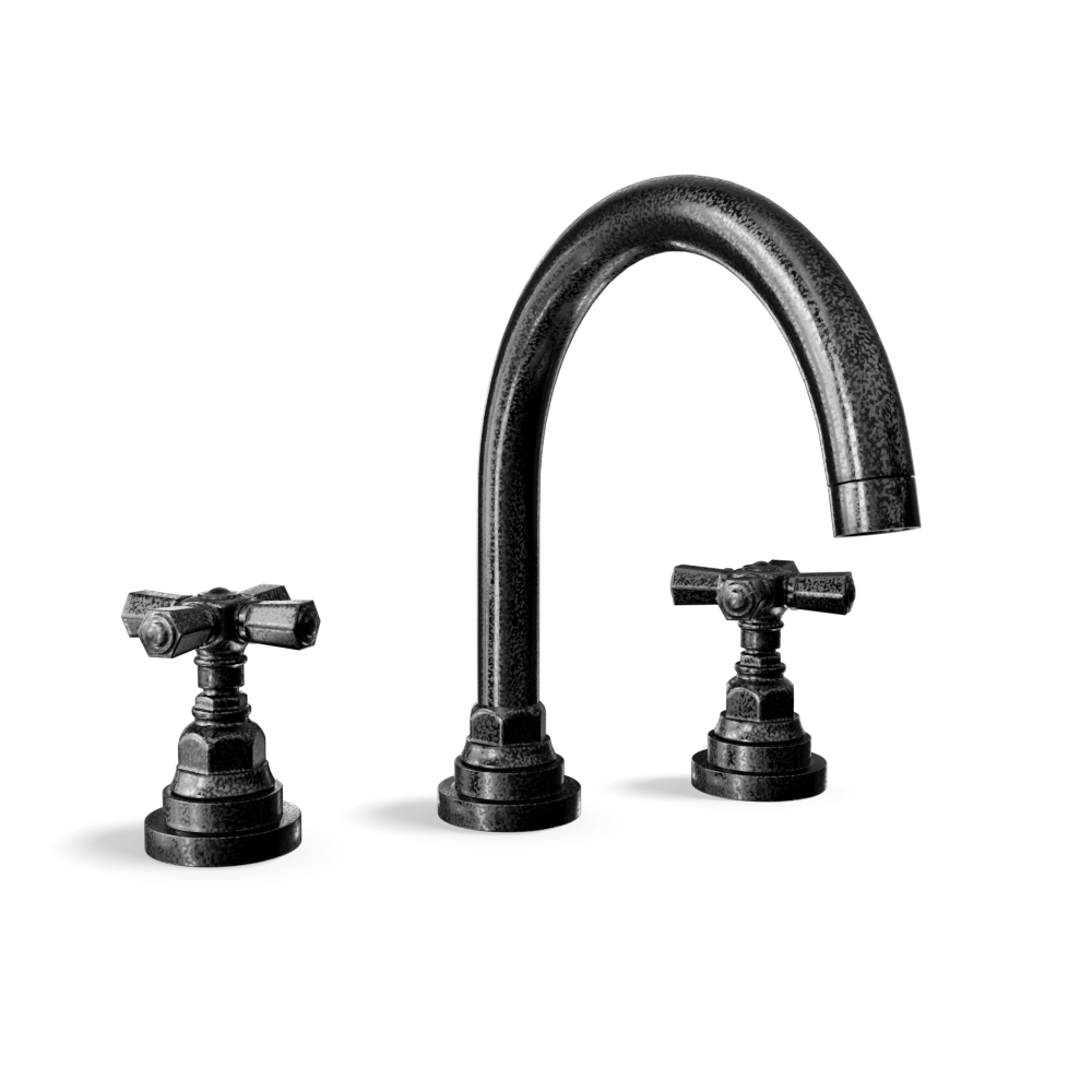 3-Hole Basin Tap — Bridge, Traditional Spout with Pop-Up Waste | Agora