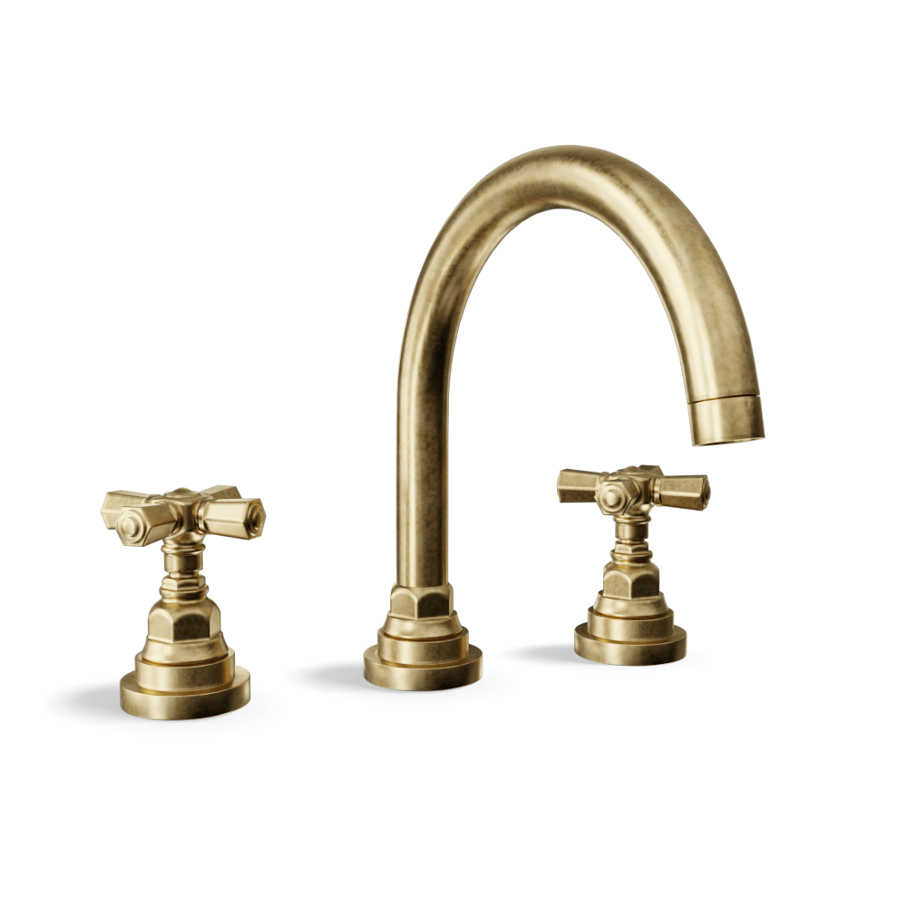 3-Hole Basin Tap — Bridge, Traditional Spout with Pop-Up Waste | Agora