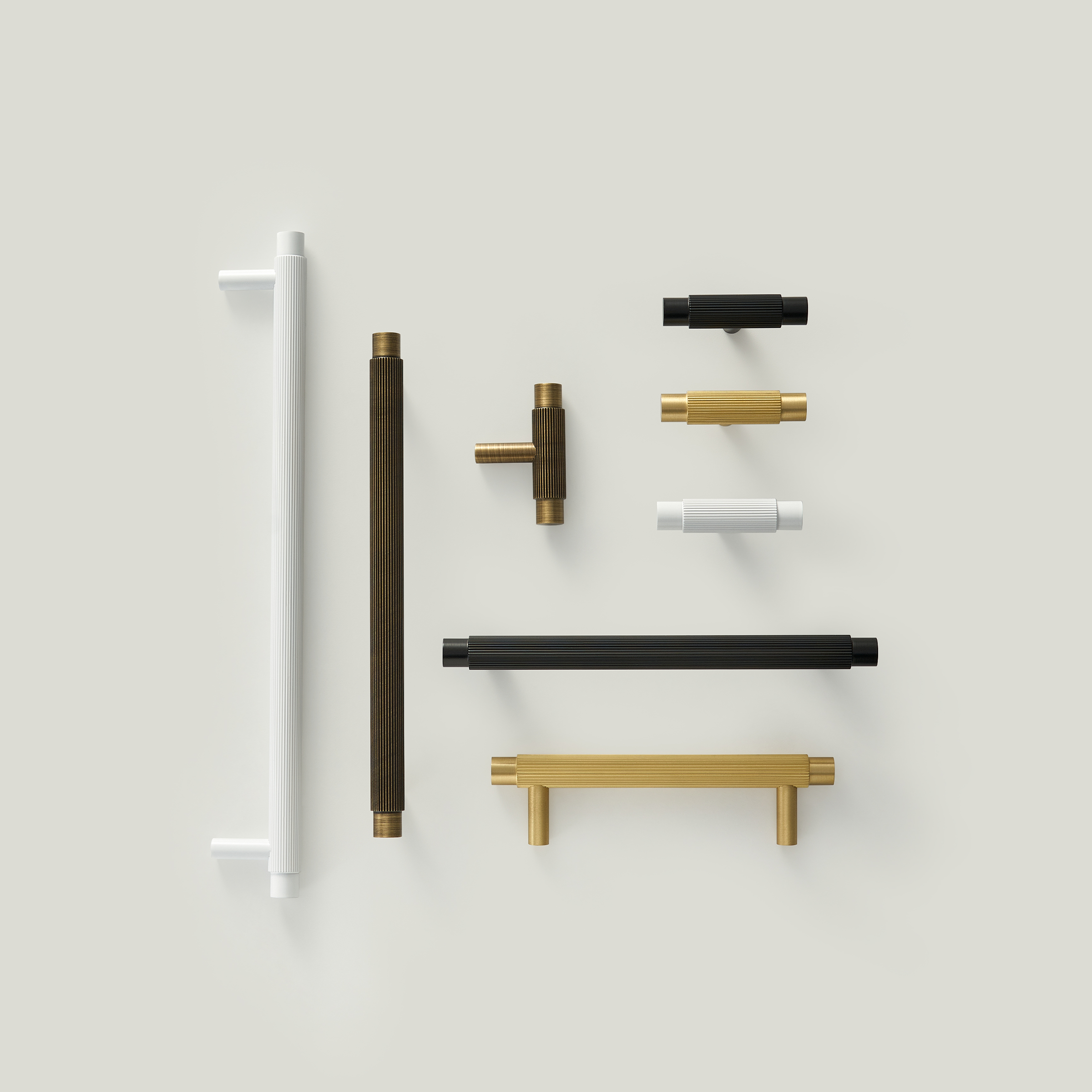 Alto Solid Brass Handle | White