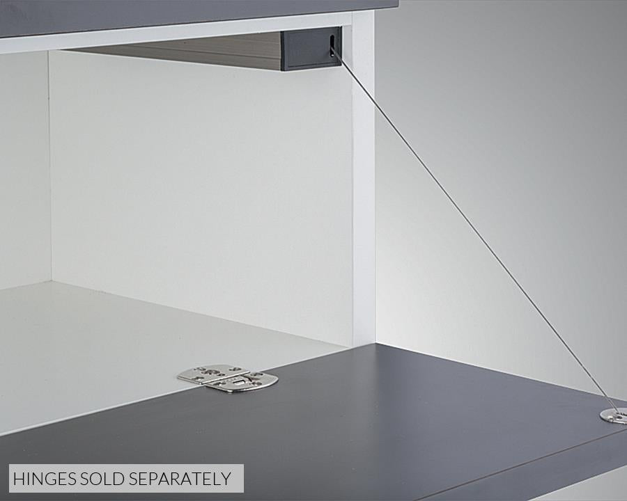 Barracuda II Flap fitting in Aluminium with stainless steel effect. Spring type: L. Length: 230mm.