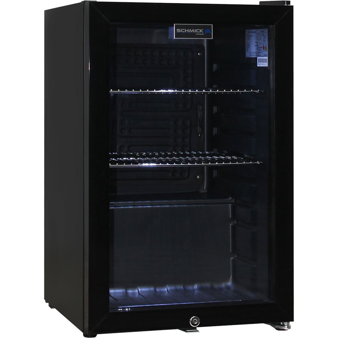 AAA Schmick Black Tropical Double Glazed Glass Door Bar Fridge - Model HUS-SC70-B