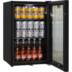 AAA Schmick Black Tropical Double Glazed Glass Door Bar Fridge - Model HUS-SC70-B