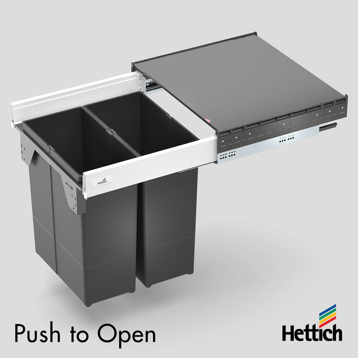 Atira Bin Set, Push-to-Open — White