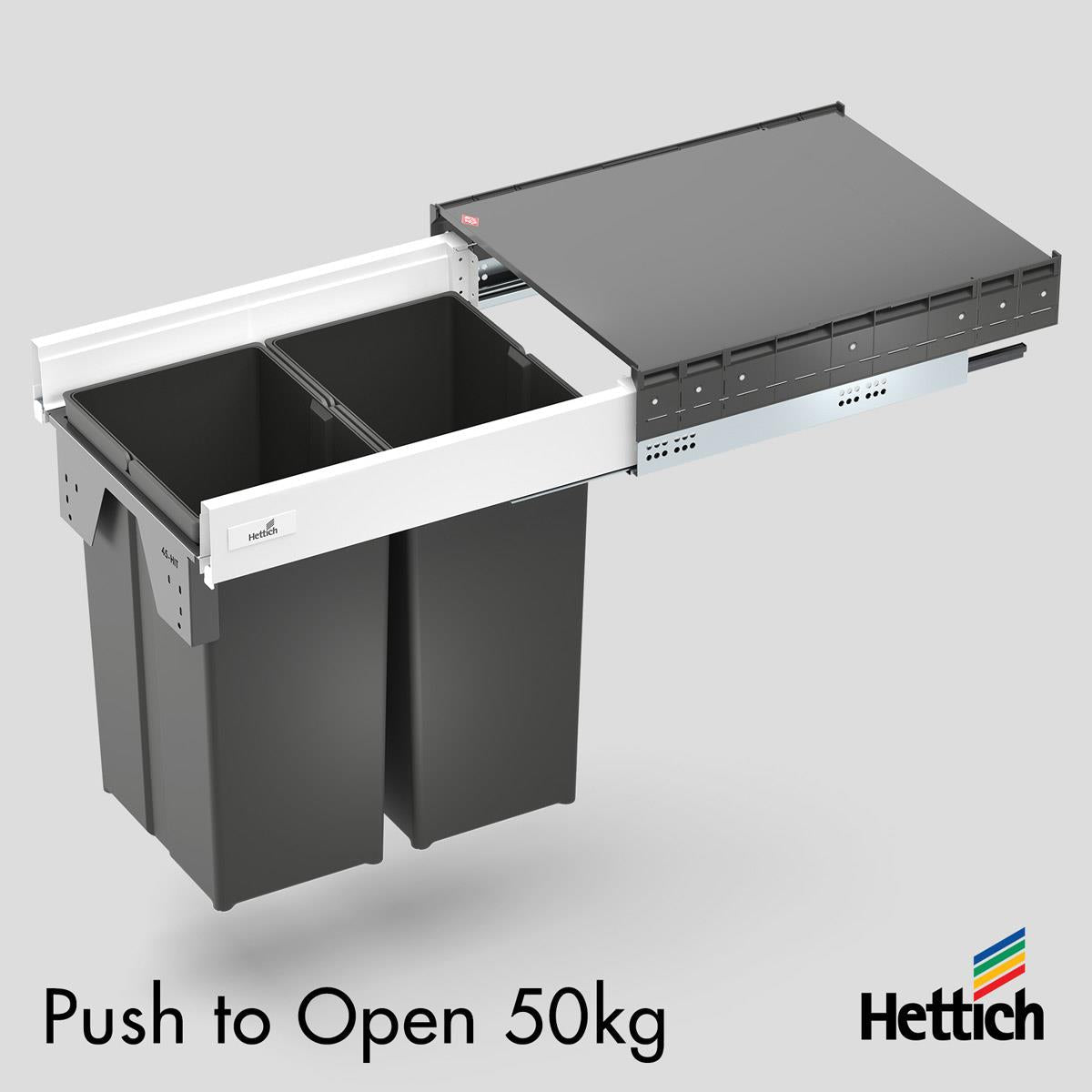 Atira Bin Set, Push-to-Open — White