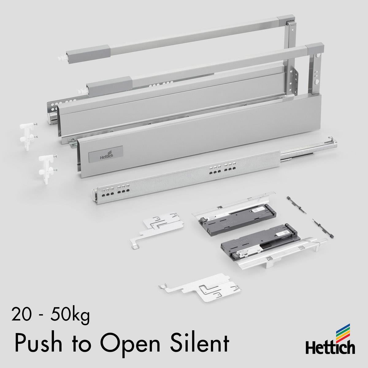 Atira Push-To-Open Silent Drawer System — Silver