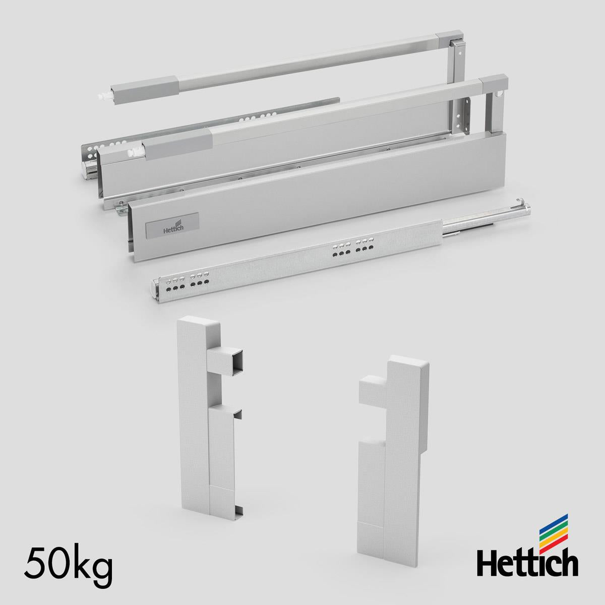 Atira Internal Drawer Set | H 70mm–H 144mm × 470–620mm — Silver