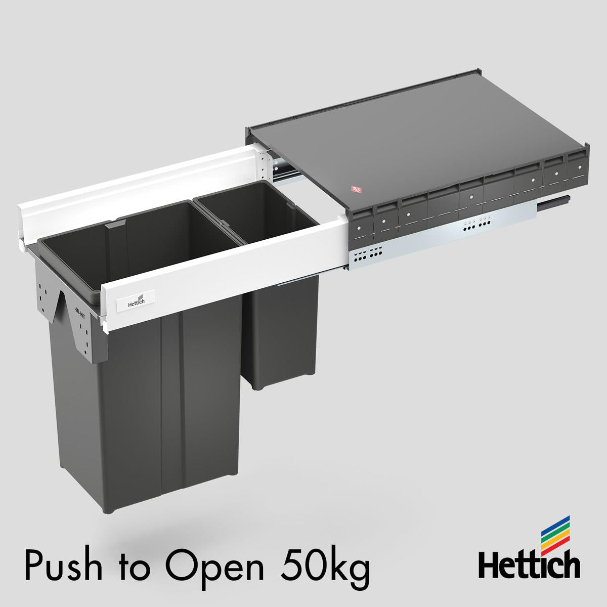 Atira Bin Set, Push-to-Open — White