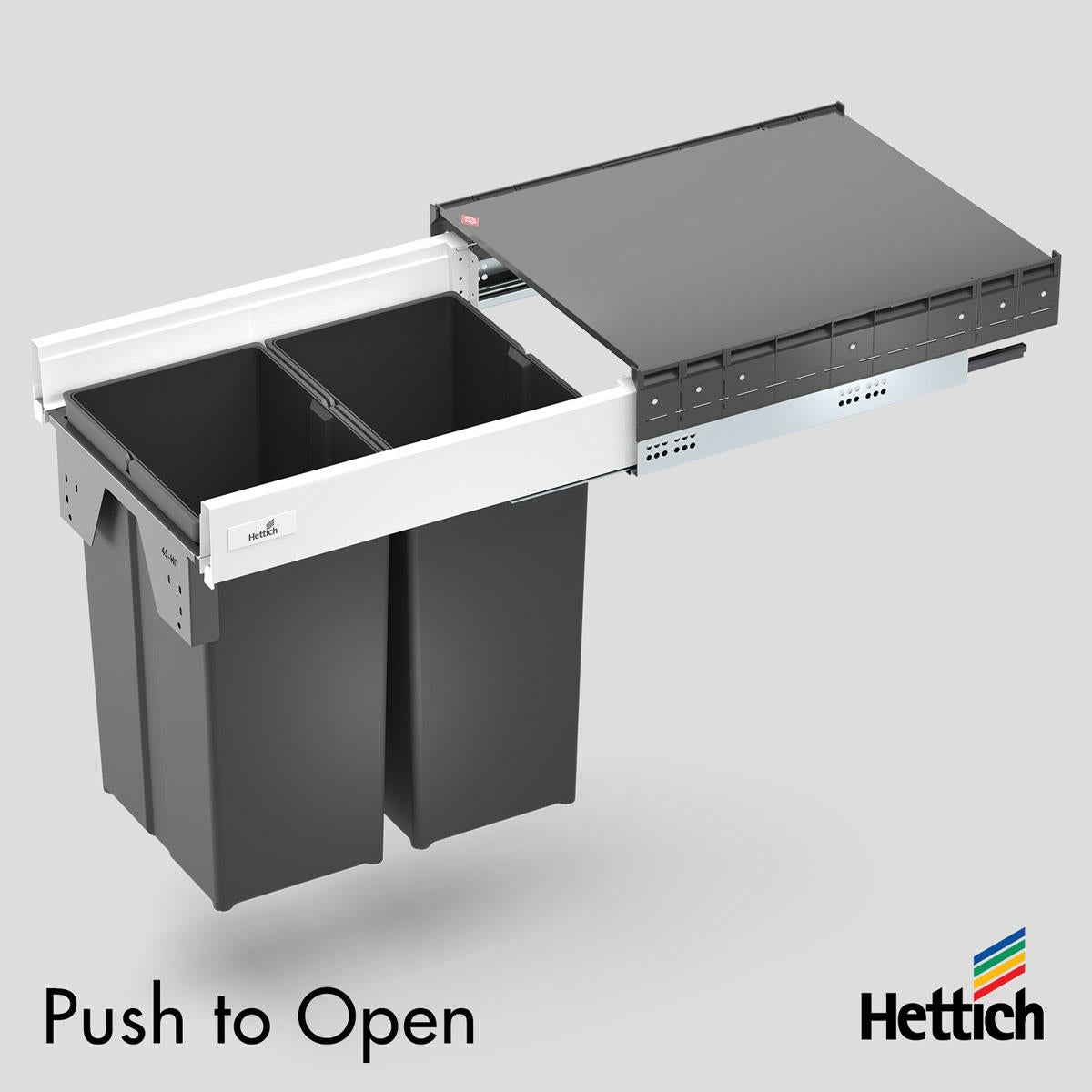 Atira Bin Set, Push-to-Open — White