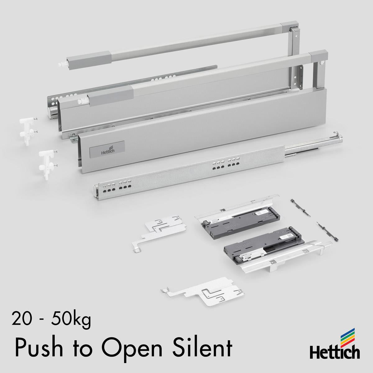 Atira Push-To-Open Silent Drawer System — Silver
