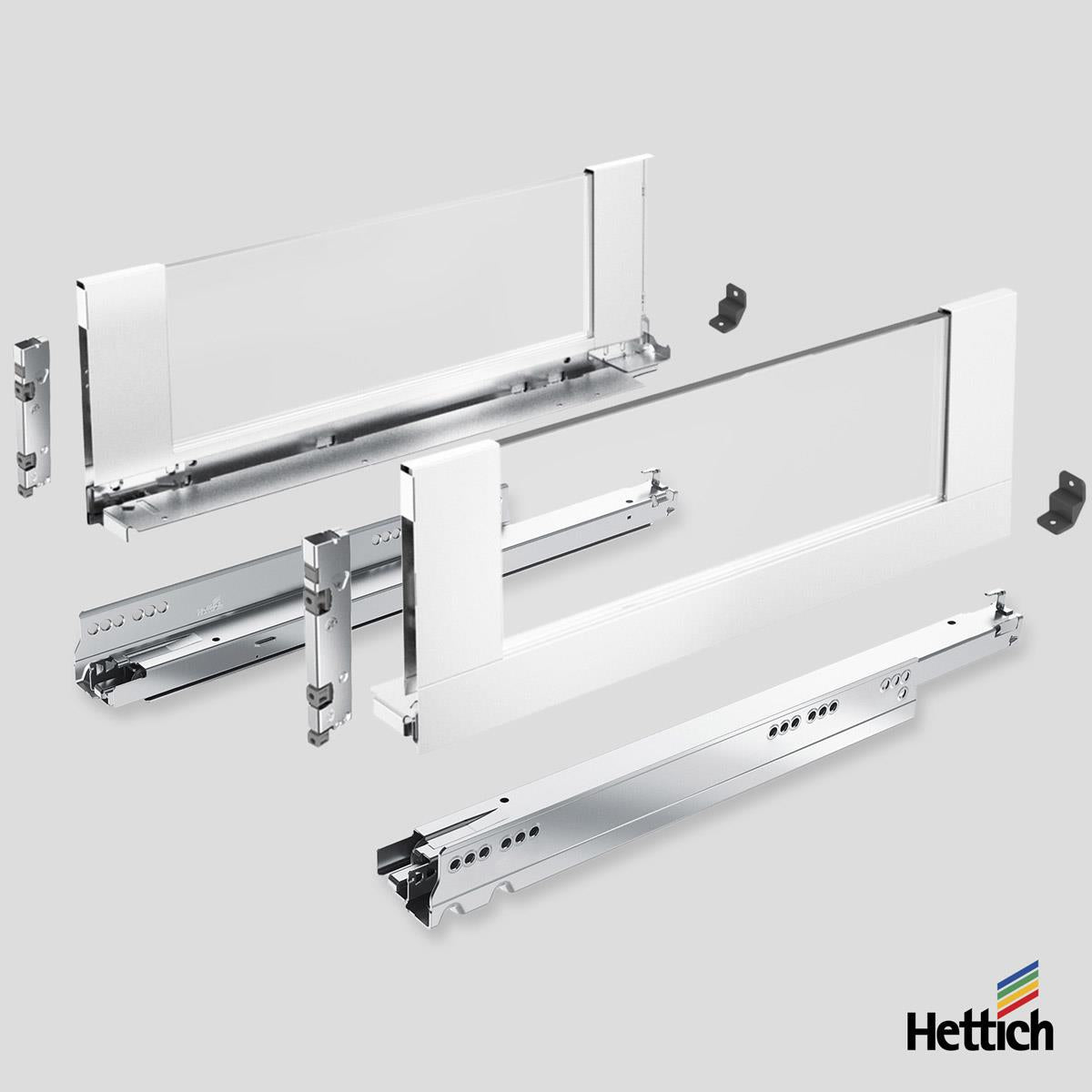 AvanTech YOU Glass Inlay Drawer Set — White | 350–650mm