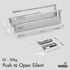 Atira Push-To-Open Silent Drawer System — Silver