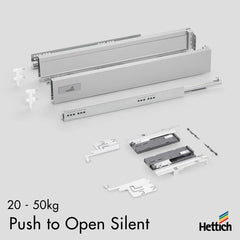 Atira Push-To-Open Silent Drawer System — Silver