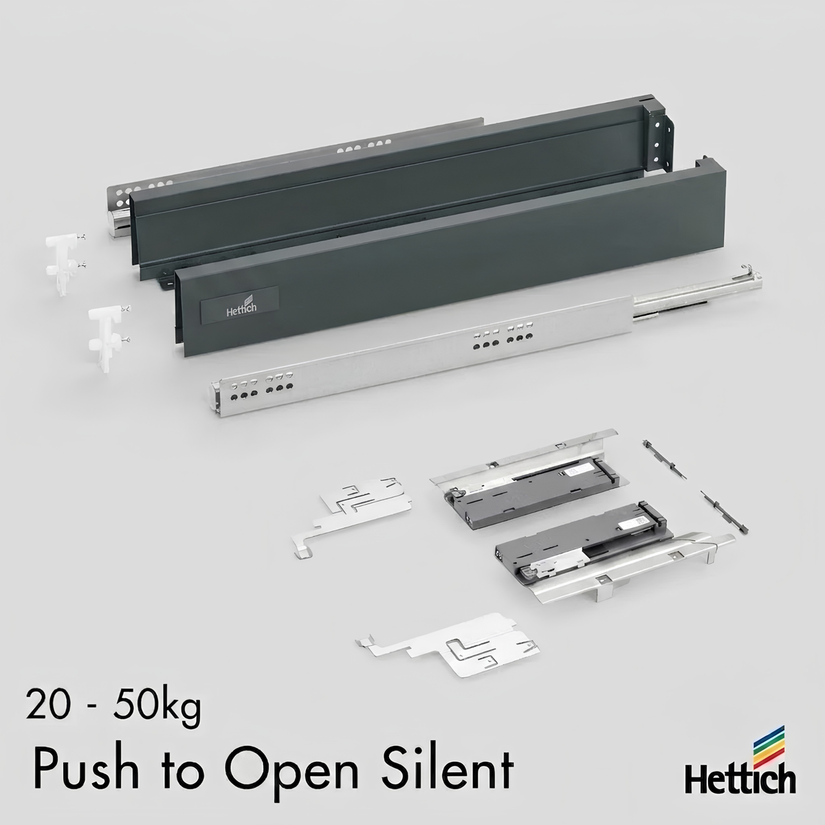 Atira Push-To-Open Silent Drawer Box 20-50kg — Anthracite
