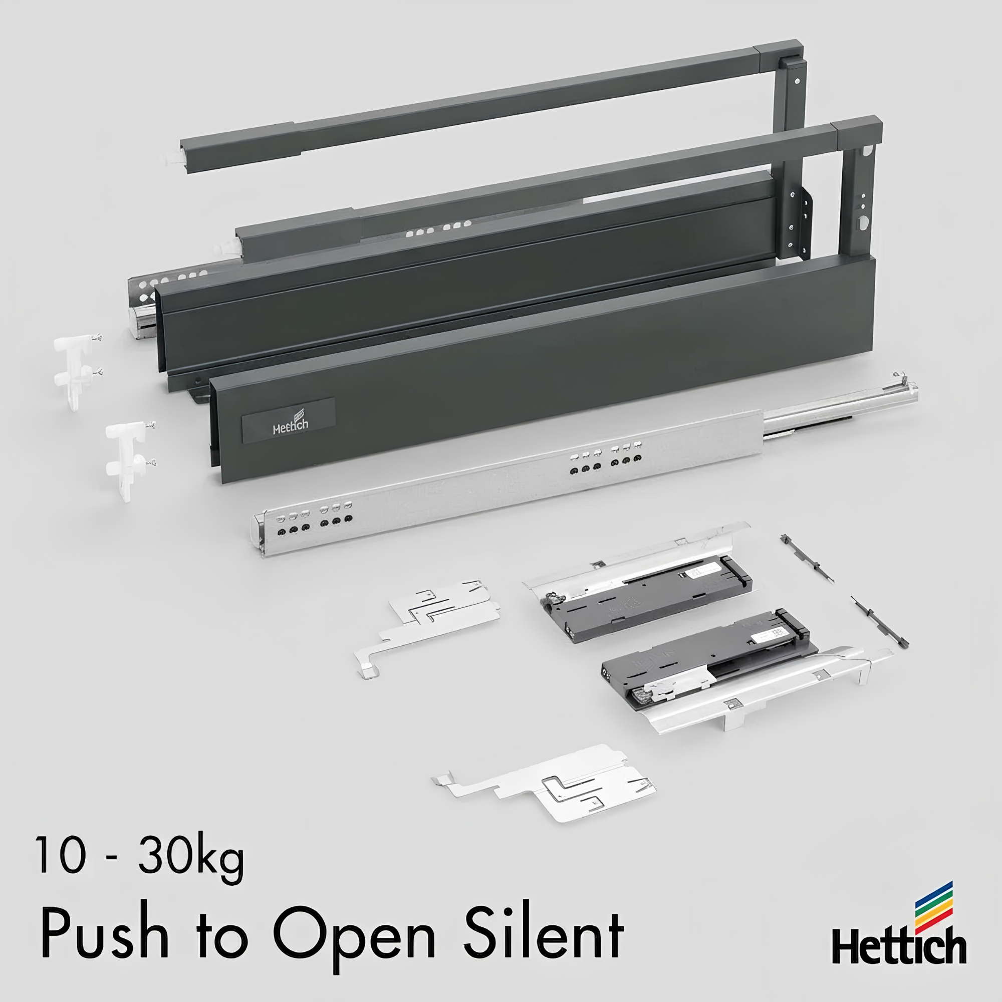 Atira Push-To-Open Silent Drawer Box 10-30kg — Anthracite