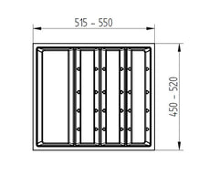 Agoform Linea Utensil Tray in White Grained. Size: 520mm x 550mm. To suit 600mm wide drawer