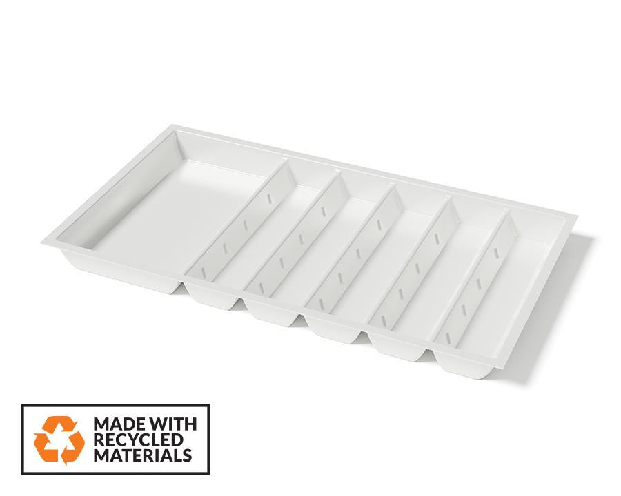 Agoform Linea Utensil Tray in White Grained. Size: 510mm x 850mm. To suit 900mm wide drawer