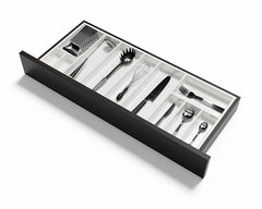 Agoform SKY Cutlery Tray in White Grained. Size: 510mm x 1150mm. To suit 1200mm wide drawer