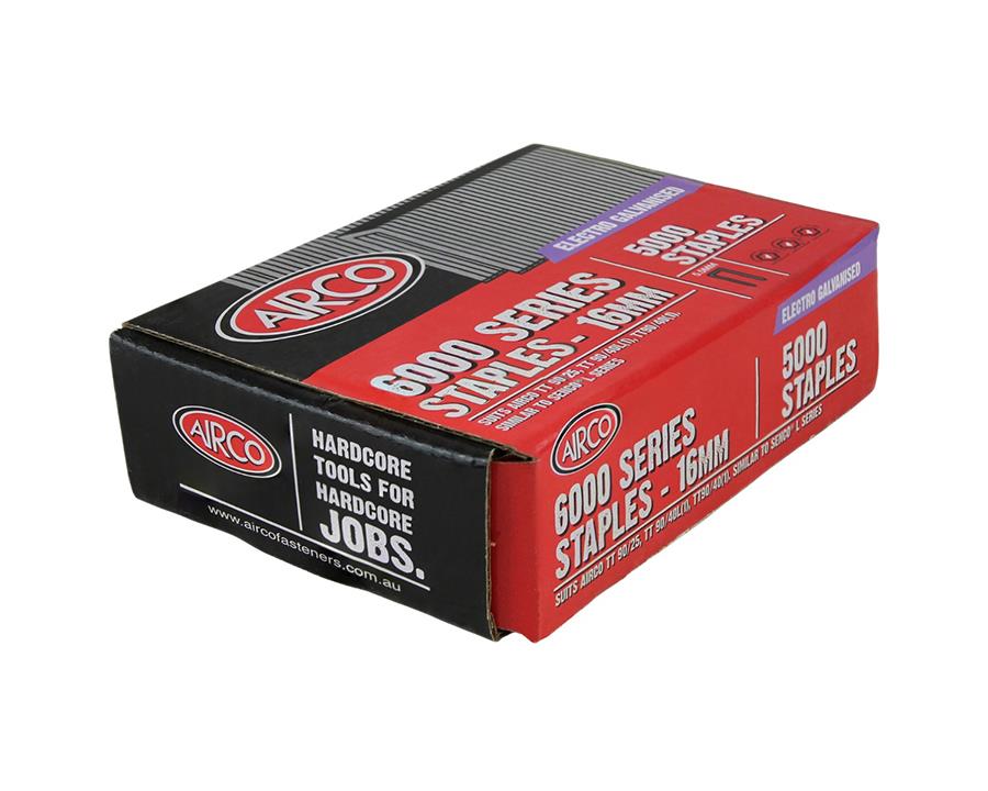 Airco 6000 Series Staples | 6 x 38mm / 5000 Pack