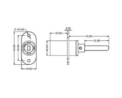 Armstrong Frontal Central Lock Housing. Ø19mm x 22mm Barrel Length. Incl. Rosette