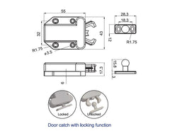 Armstrong Invisible Push Catch - Black