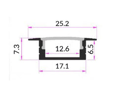 Aluminium Silver Lighting Channel and Opaque Diffuser. Size: 2900mm